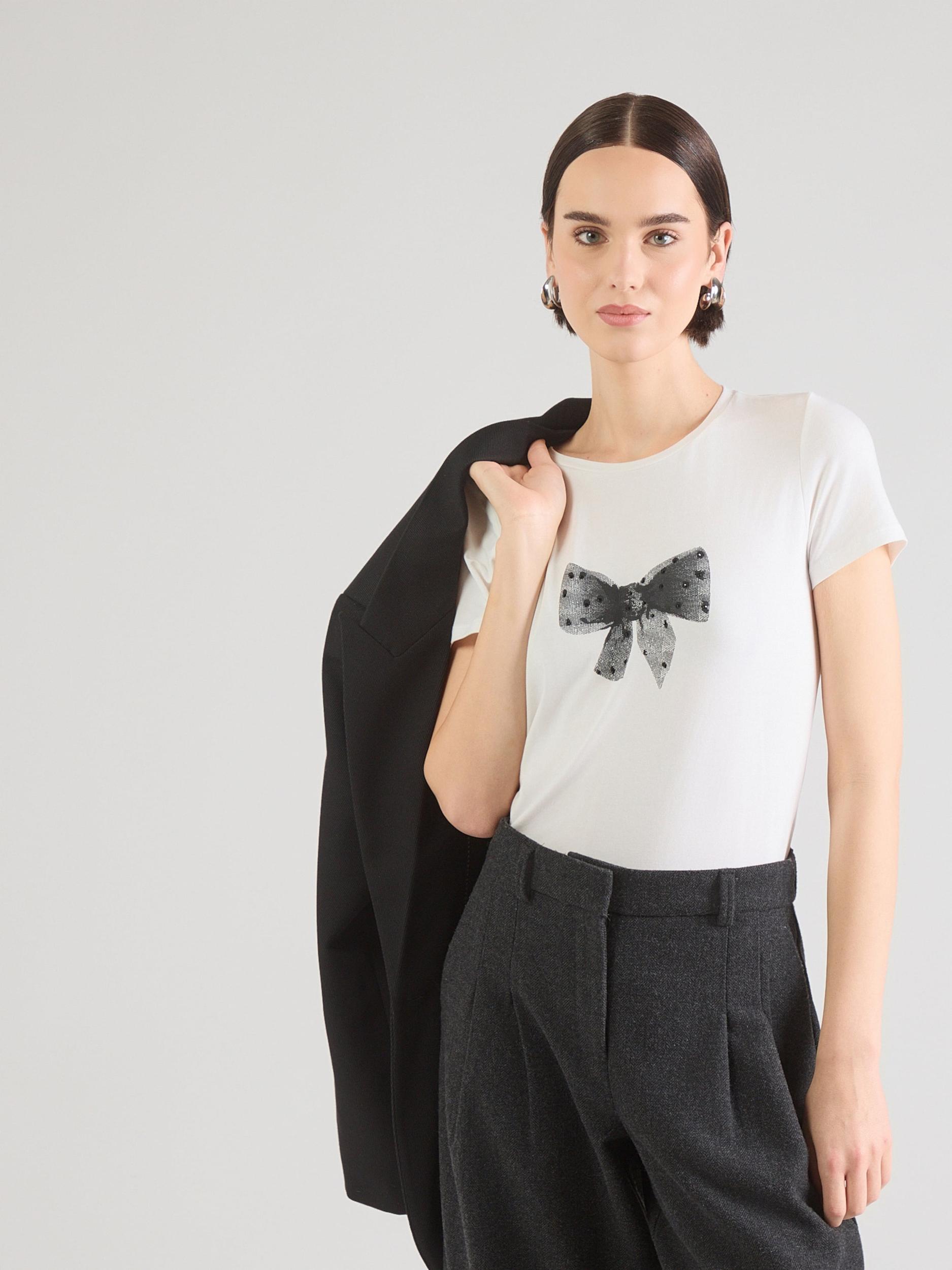 MORE & MORE T-Krekls melns / gandrīz balts