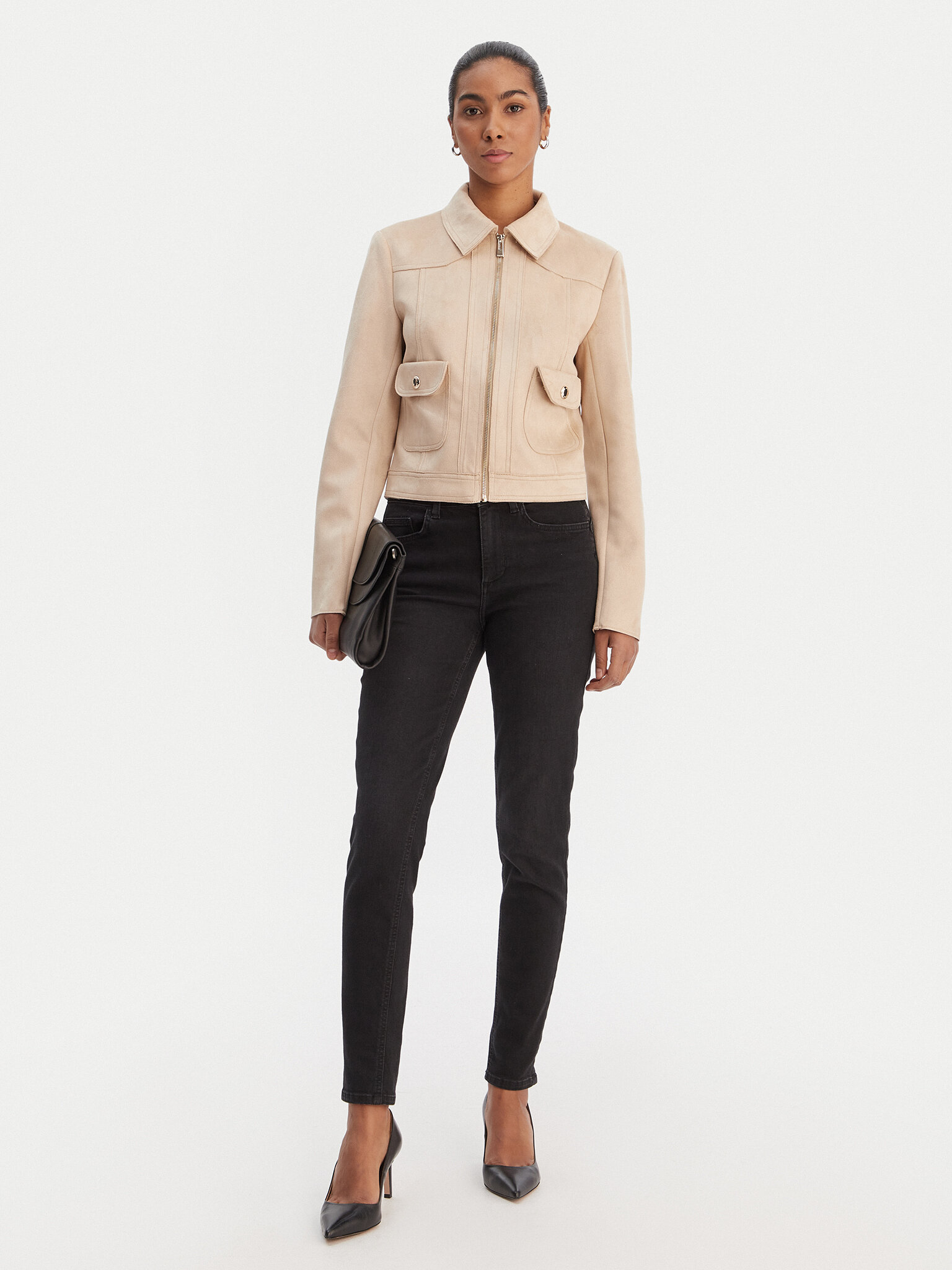 Ādas imitācijas jaka Morgan