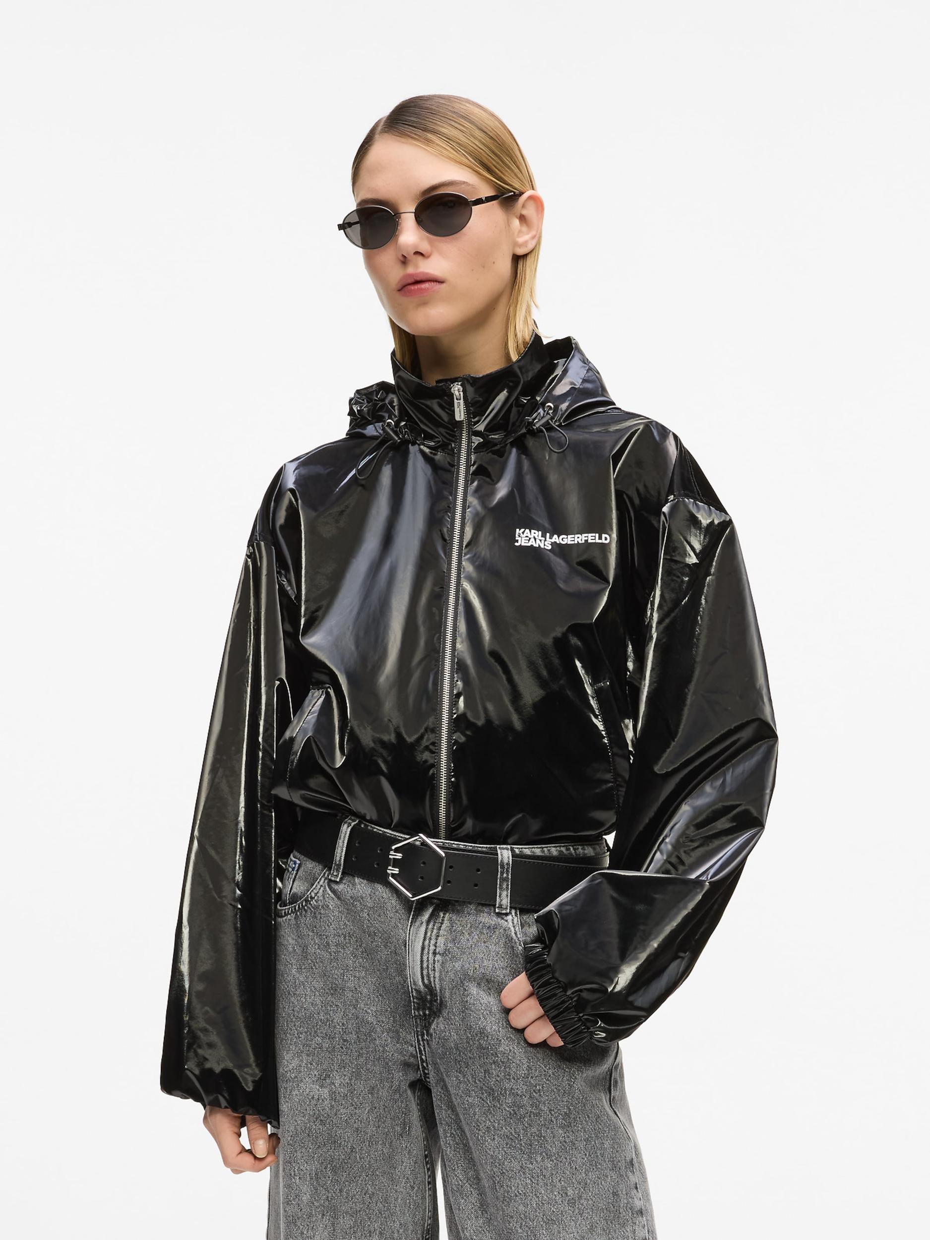 KARL LAGERFELD JEANS Starpsezonu jaka melns / balts