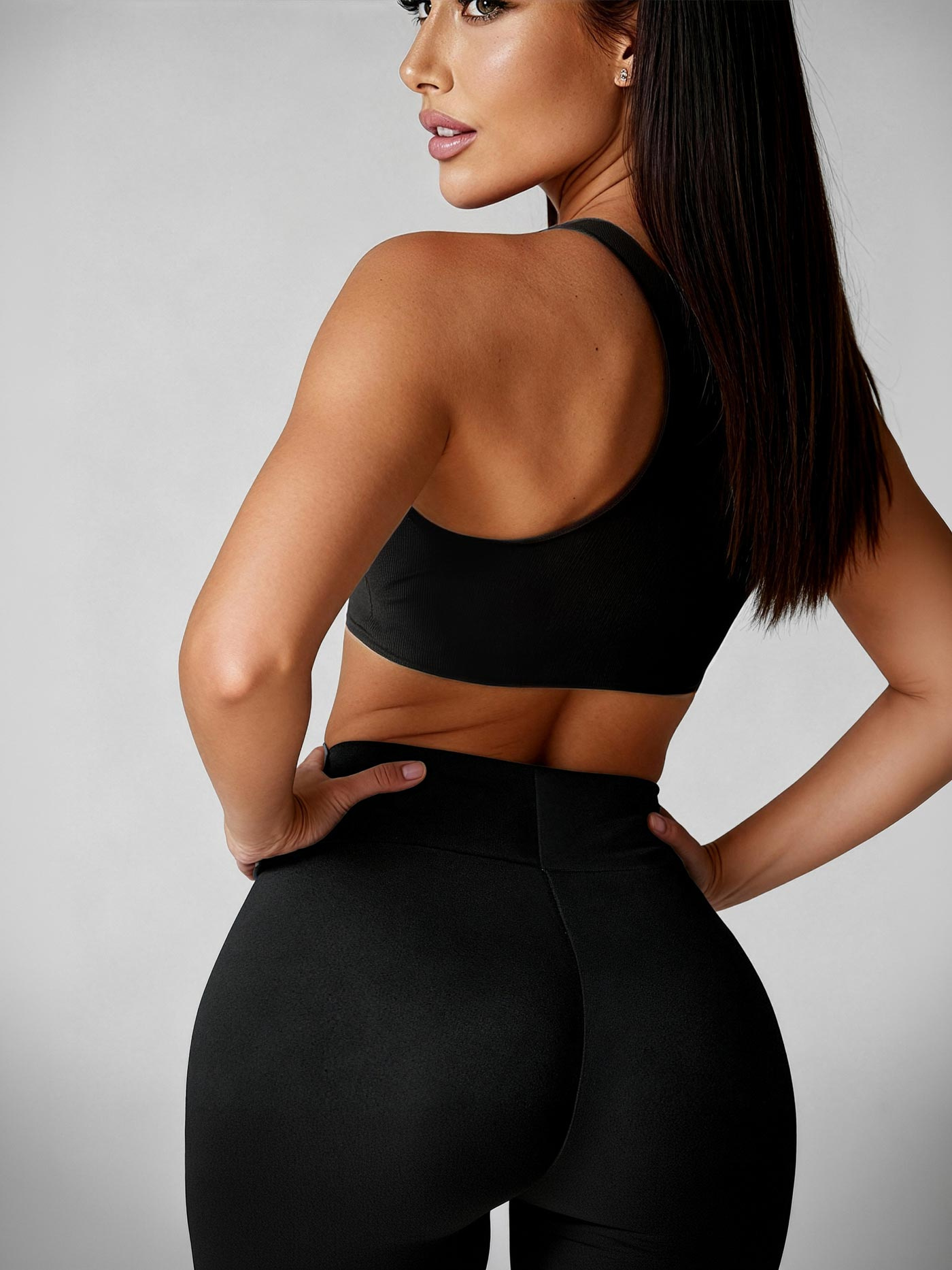 Sieviešu legingi melni OZONEE JS/YW06011/1Z