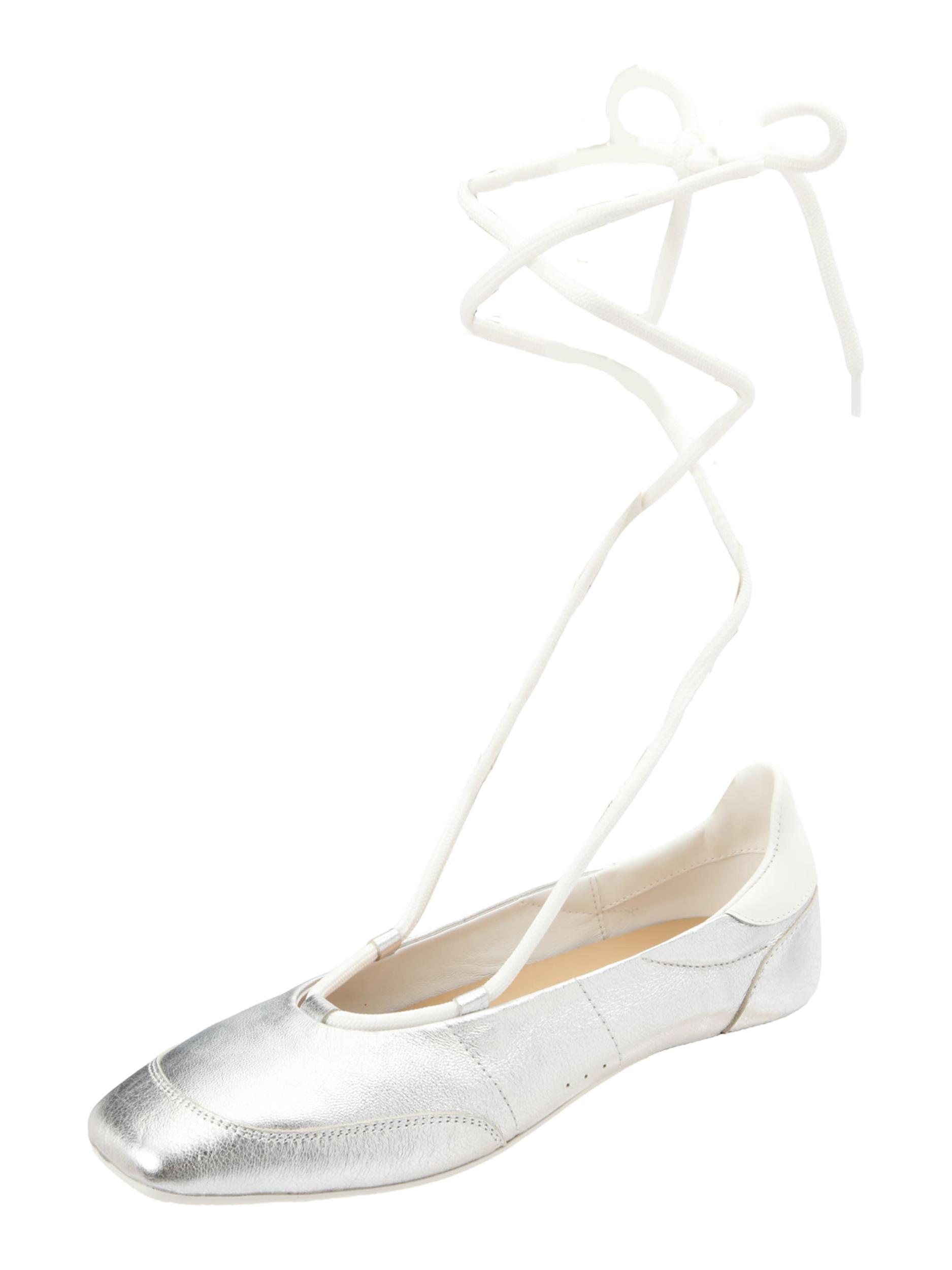 PATRIZIA PEPE Balerīnas ar siksniņu sudrabpelēks