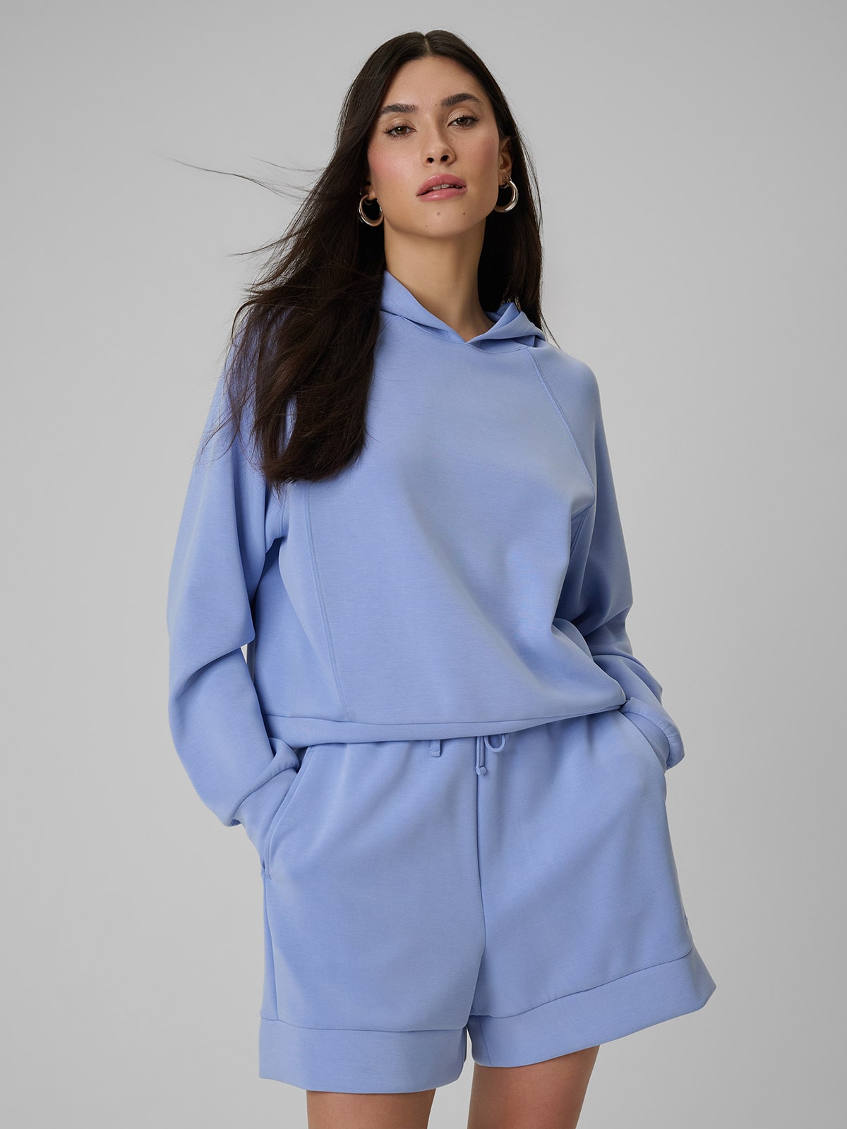 4F Regulārs treniņdžemperis ar kapuci sievietēm - tumši zils