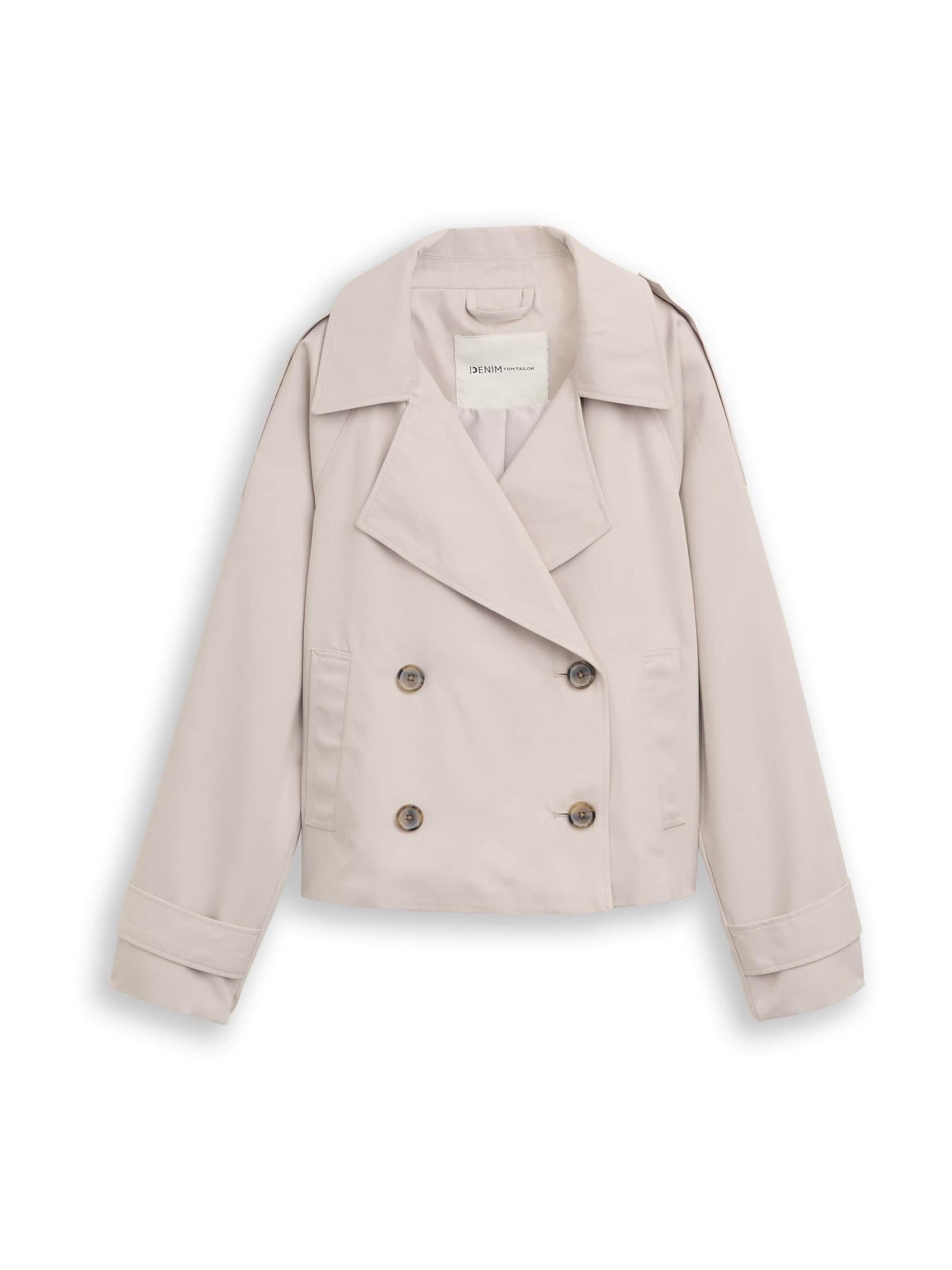 TOM TAILOR DENIM Starpsezonu mētelis pelēcīgs