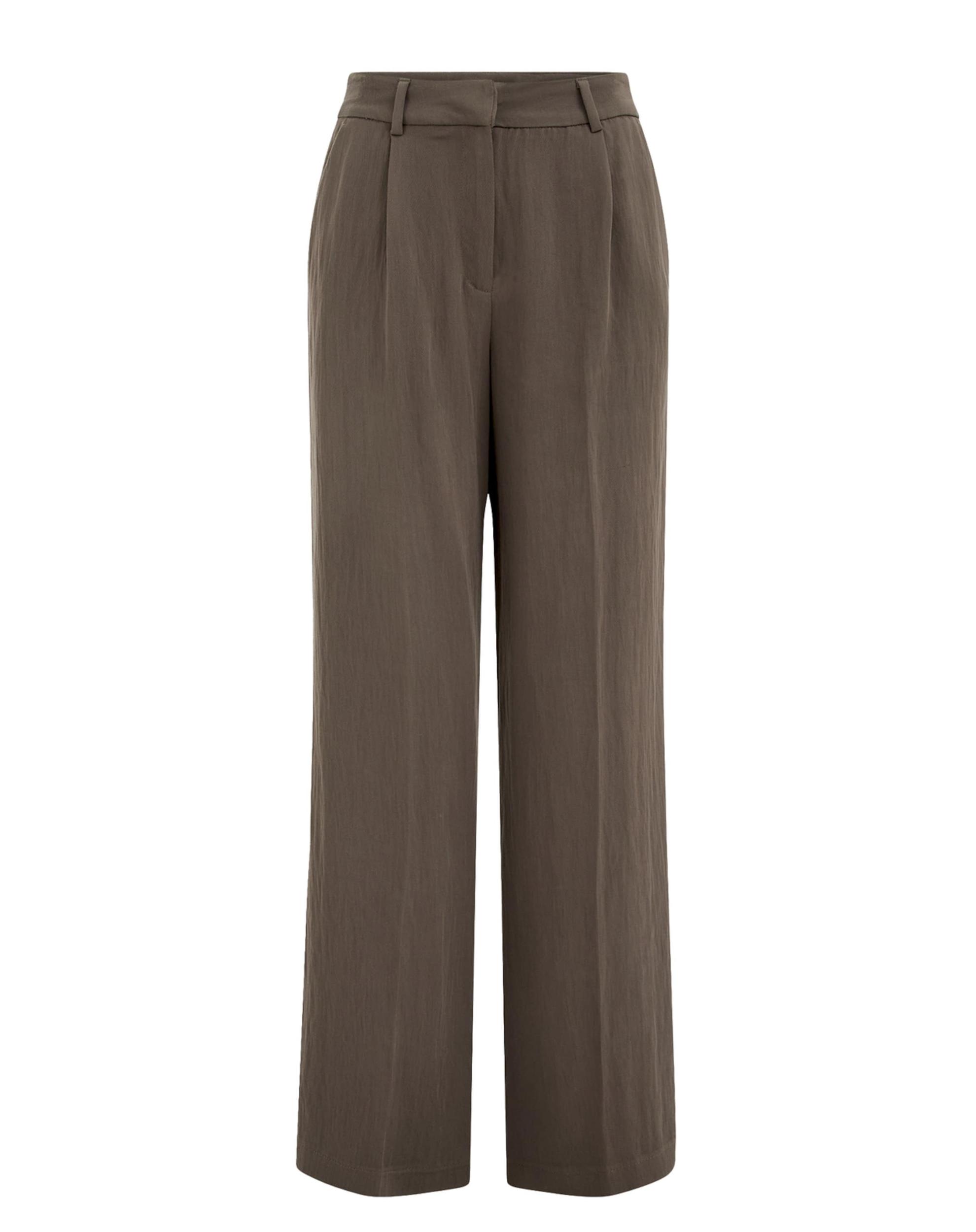 WE Fashion Klasiskas bikses dubļu krāsas