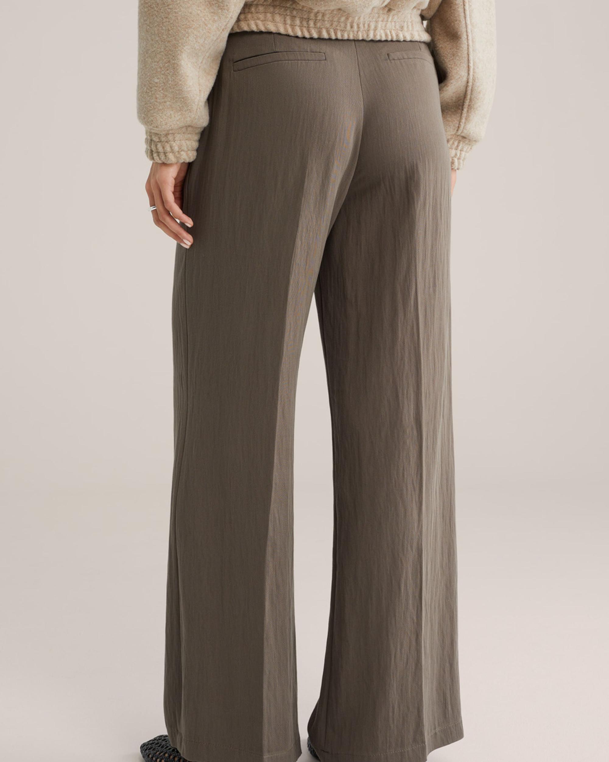 WE Fashion Klasiskas bikses dubļu krāsas