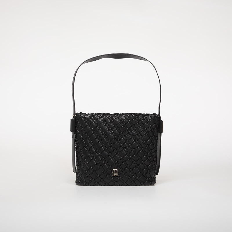 Tommy Hilfiger Th Braided Shoulder Bag Black