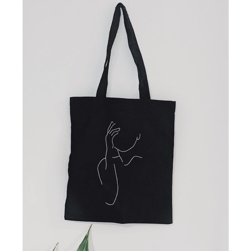 Raffia Tote Bag in Black - Net Bag