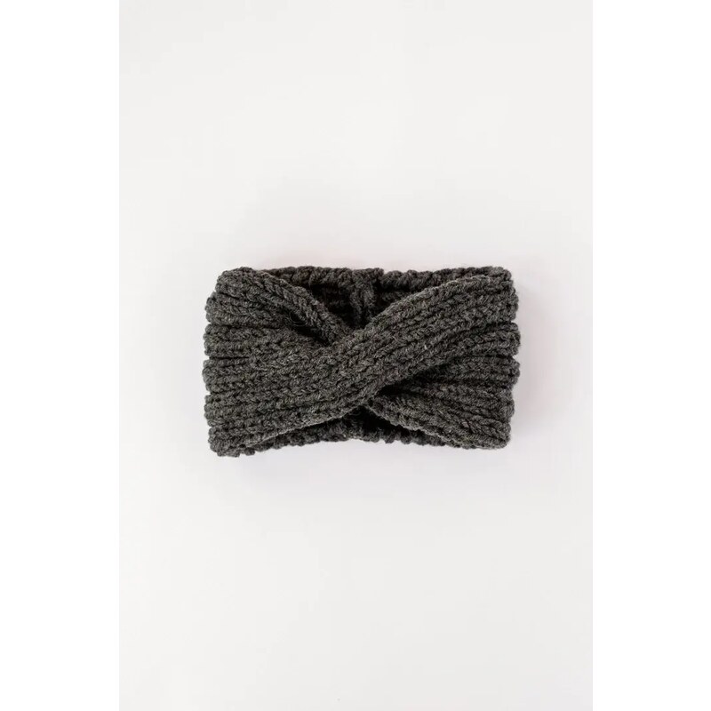 Plexida Chunky Ribbed Twist Headband Wool - Dark Grey