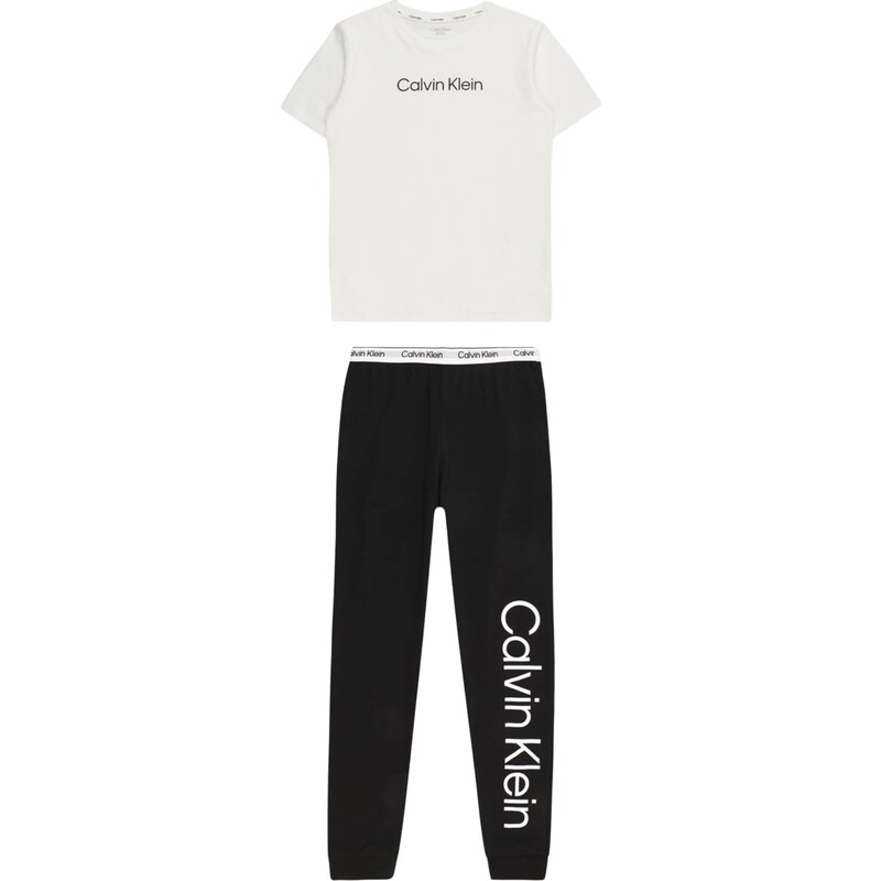 Calvin Klein Underwear Pidžama pelēks / melns / balts