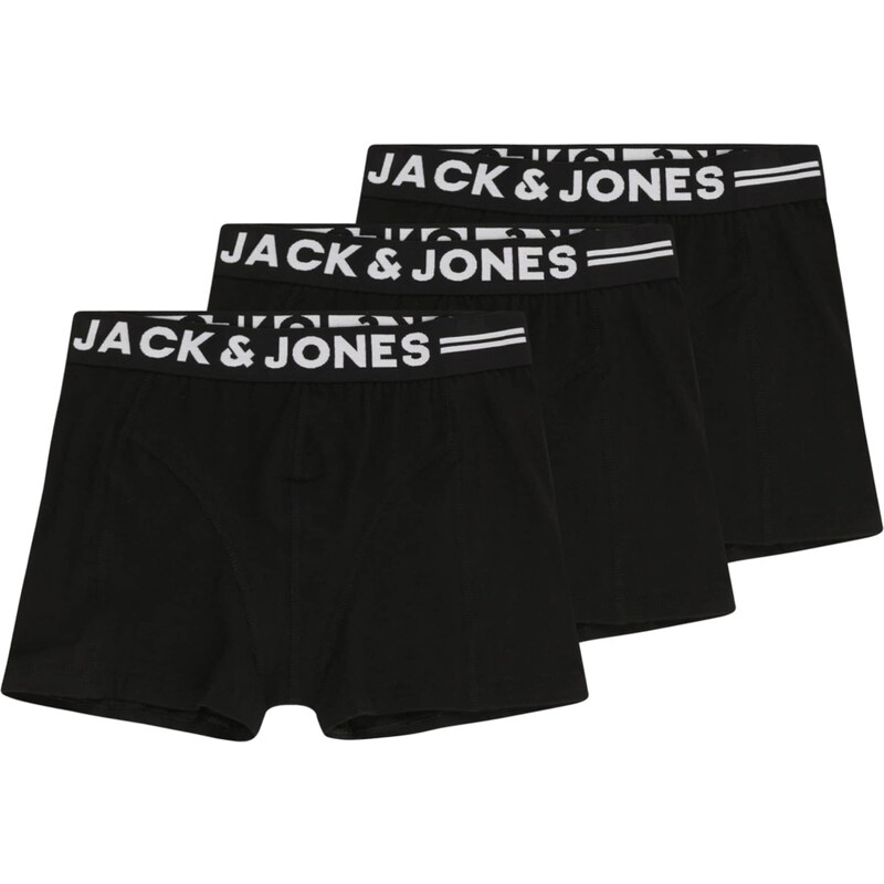 Jack & Jones Junior Apakšbikses 'SENSE' melns / balts