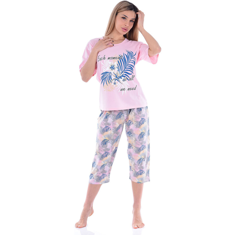 TIMILJA Sieviešu pidžama Kokvilnas lielie izmēri 12668R 7/8 M-4XL