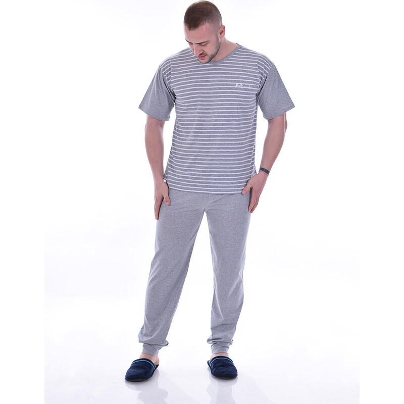 TIMILJA Vīriešu pidžama ar garām biksēm kokvilnas 12286D S-2XL