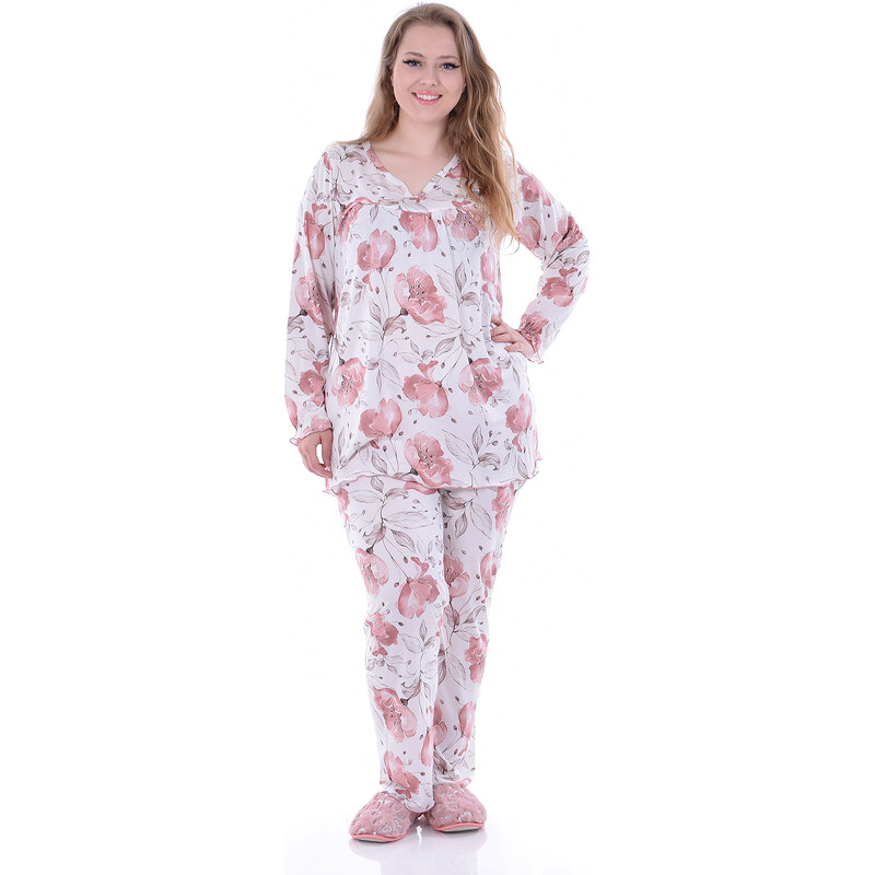 TIMILJA Sieviešu pidžama Kokvilnas viskozes plāna elpojoša lielie izmēri 81556M 4XL