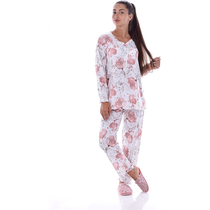 TIMILJA Sieviešu pidžama Kokvilnas viskozes pidzama ar garām biksēm plāna elpojoša 81556M M-2XL