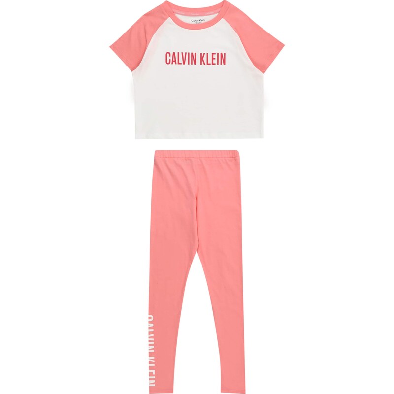 Calvin Klein Underwear Pidžama 'Intense Power' rozā / rožkrāsas / balts