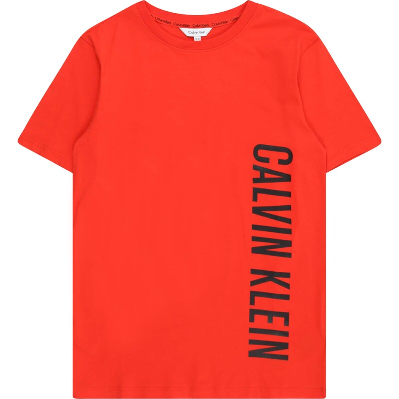 Calvin Klein Swimwear T-Krekls 'Intense Power' gaiši sarkans / melns