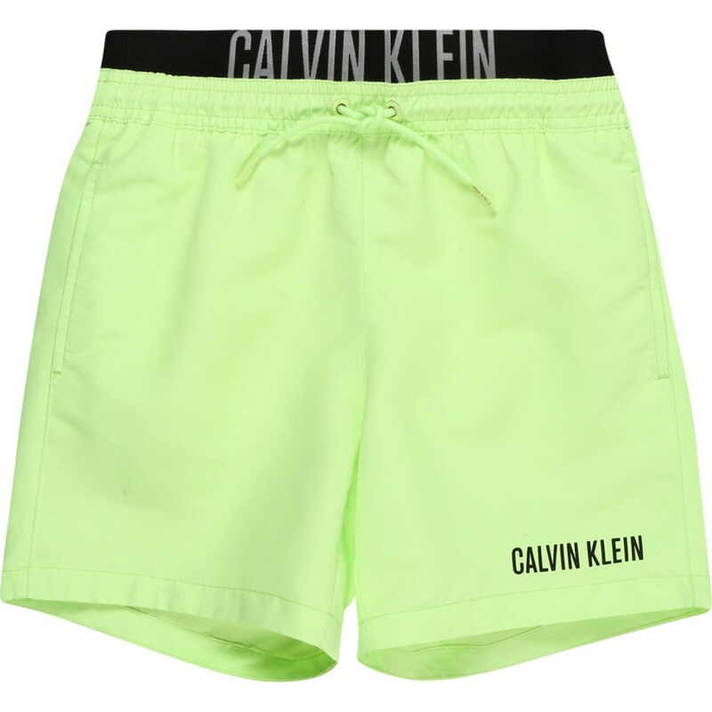 Calvin Klein Swimwear Peldšorti 'Intense Power' kaļķa / melns / balts