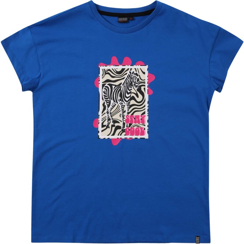 Cars Jeans T-Krekls 'JUNE' karaliski zils / rozā / melns / gandrīz balts