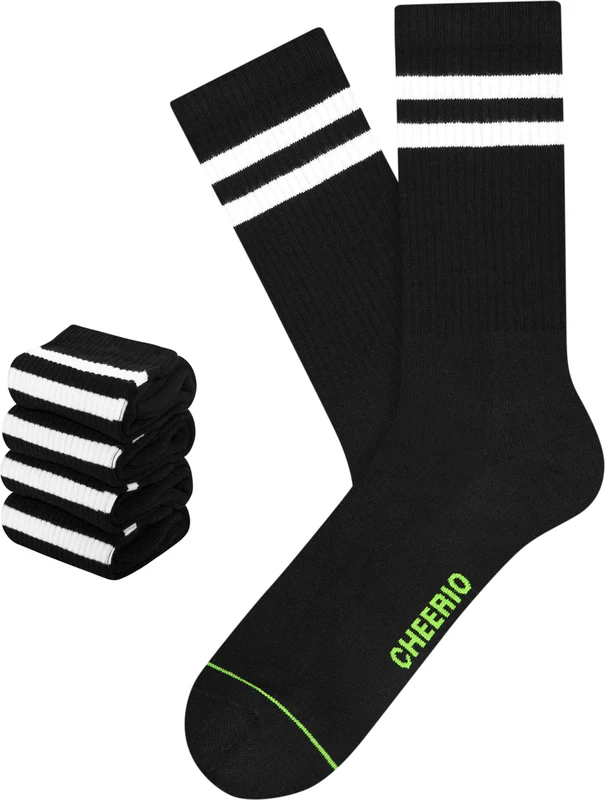 CHEERIO* Zeķes 'TENNIS TYPE 4P' melns / balts
