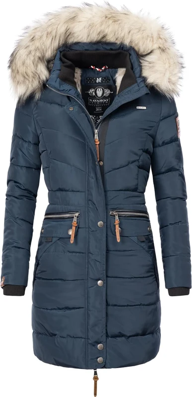 NAVAHOO Ziemas mētelis 'Paula' nebalināts / tumši zils