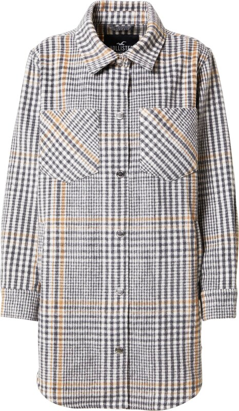 HOLLISTER Starpsezonu jaka antracīta / balts