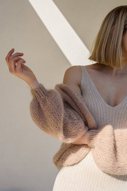 Plexida Mohair Bomber Cardigan In Honey