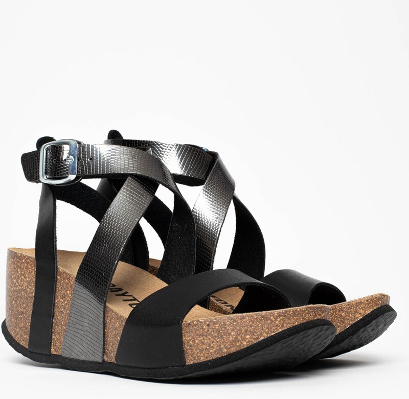 Bayton Sandales 'PAMPELUNE' brūns / melns / sudrabs