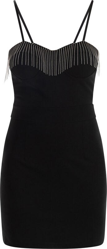 faina Kokteiļkleita melns / sudrabs