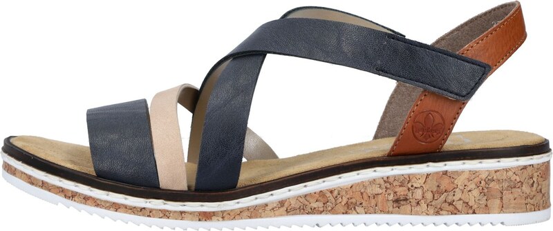 Rieker Siksniņsandales miesaskrāsas / jūraszils / karameļkrāsas