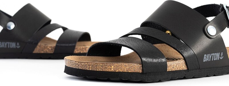 Bayton Siksniņsandales 'Vitoria' bazaltpelēks / melns