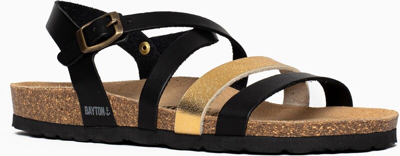 Bayton Siksniņsandales ' Gerone' zelts / melns