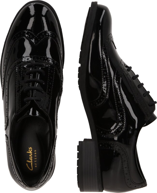 CLARKS Kurpes ar šņorēm 'Havisham' melns