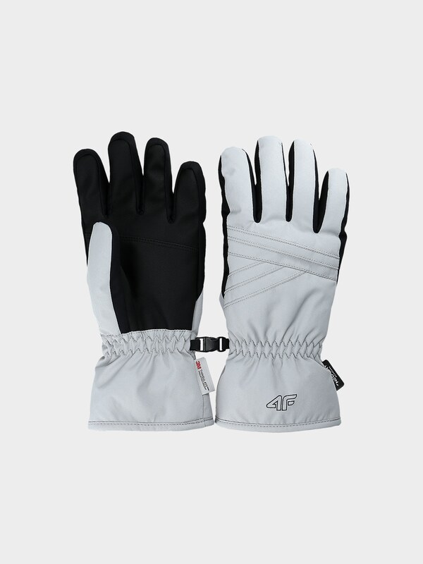 4F Sieviešu slēpošanas cimdi Thinsulate - pelēki