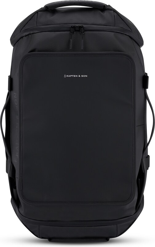 Kapten & Son Ceļojumu soma 'Lisbon Duffle Backpack Medium' melns / balts
