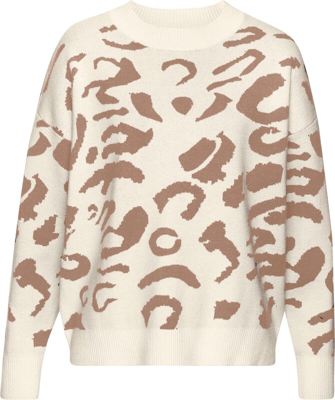 LASCANA Džemperis brūns / balts