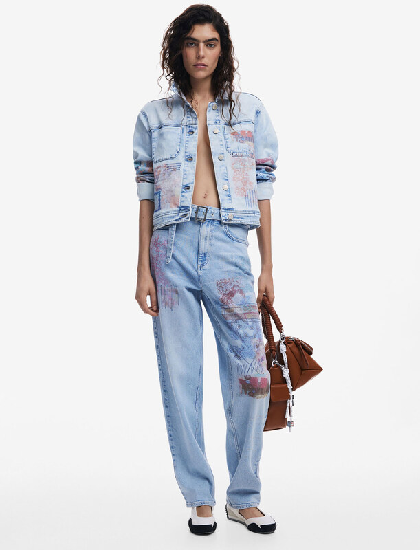 Desigual Starpsezonu jaka zils džinss / jauktu krāsu