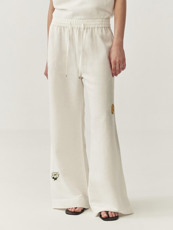 TATUUM Bikses brūns / dzeltens / melns / gandrīz balts