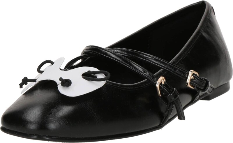 ALDO Balerīnas ar siksniņu 'AMBERLEE' melns / balts