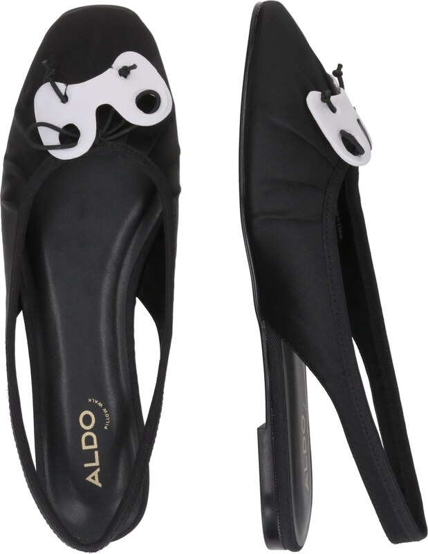 ALDO Balerīnas ar siksniņu 'ARLET' melns / gandrīz balts