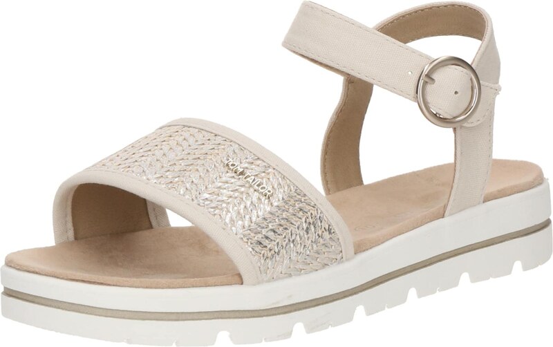 TOM TAILOR Sandales gaiši bēšs / zelts