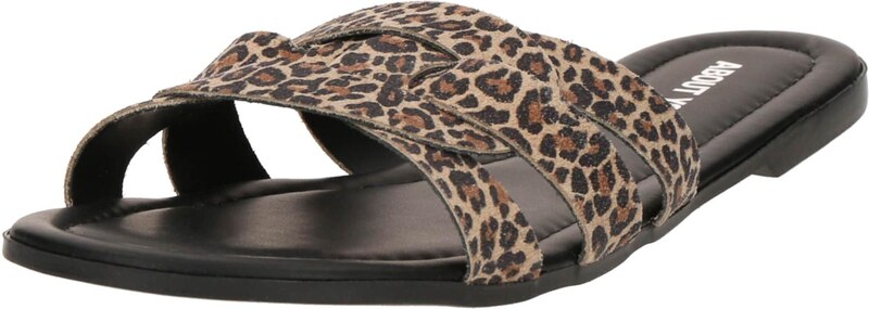 ABOUT YOU Ādas čības 'Evelina' brūns / gaiši brūns / melns