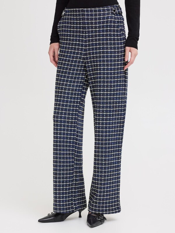 ICHI Bikses 'ICHKATE CLOULE' tumši zils / melns / gandrīz balts