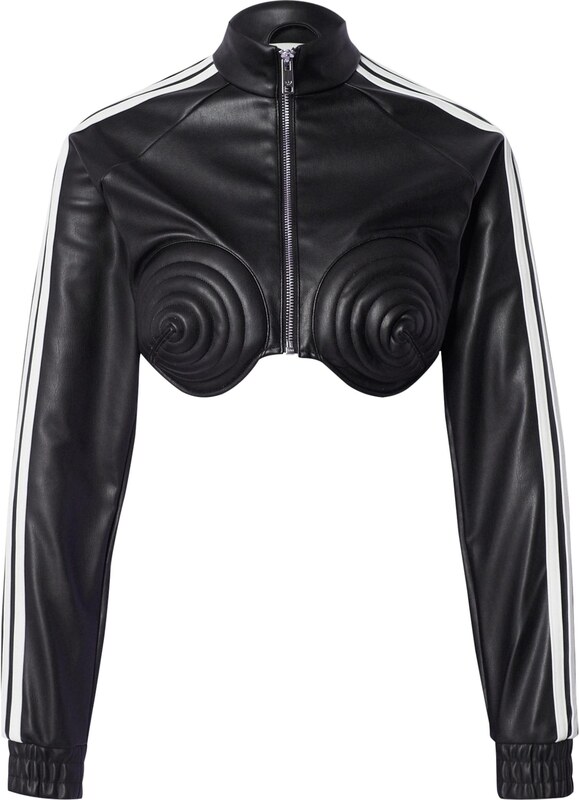 ADIDAS ORIGINALS Starpsezonu jaka 'Adidas x Jeremy Scott' melns / balts