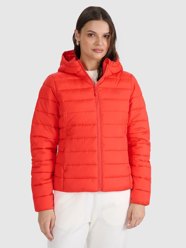 4F Sieviešu dūnu virsjaka ar sintētisku pildījumu - sarkana