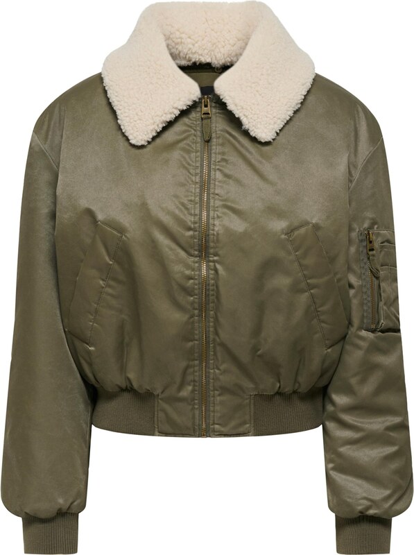 ONLY Starpsezonu jaka 'ONLSuri' bēšs / olīvzaļš