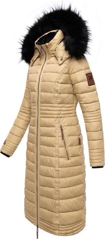 NAVAHOO Ziemas mētelis 'Umay' smilškrāsas / melns