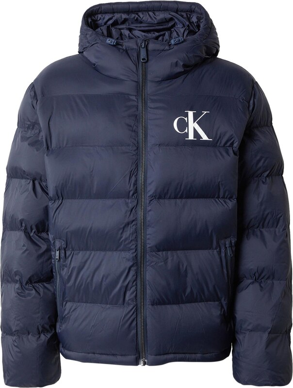 Calvin Klein Jeans Ziemas jaka tumši zils / balts