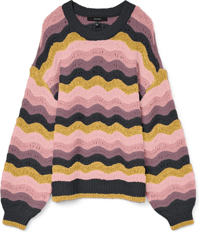 VERO MODA Džemperis 'VMDOJ' zaļš / rožkrāsas / rožains
