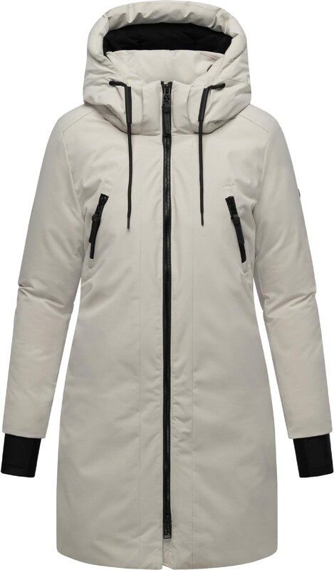 NAVAHOO Ziemas mētelis 'Zart 14' pelēks / melns