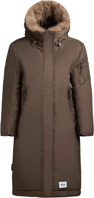 khujo Ziemas mētelis 'Oliva' šokolādes krāsas / brokāta